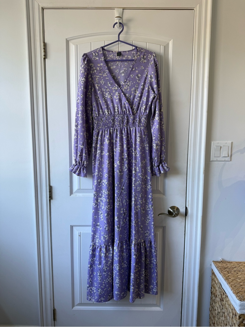 Lavender Floral Maxi Dress with Smocked Waist - Women - Picture 2 of 5